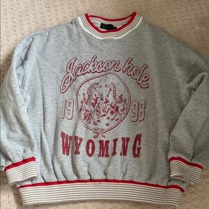 The Vinyl Icons grey and Red Wyoming Sweatshirt